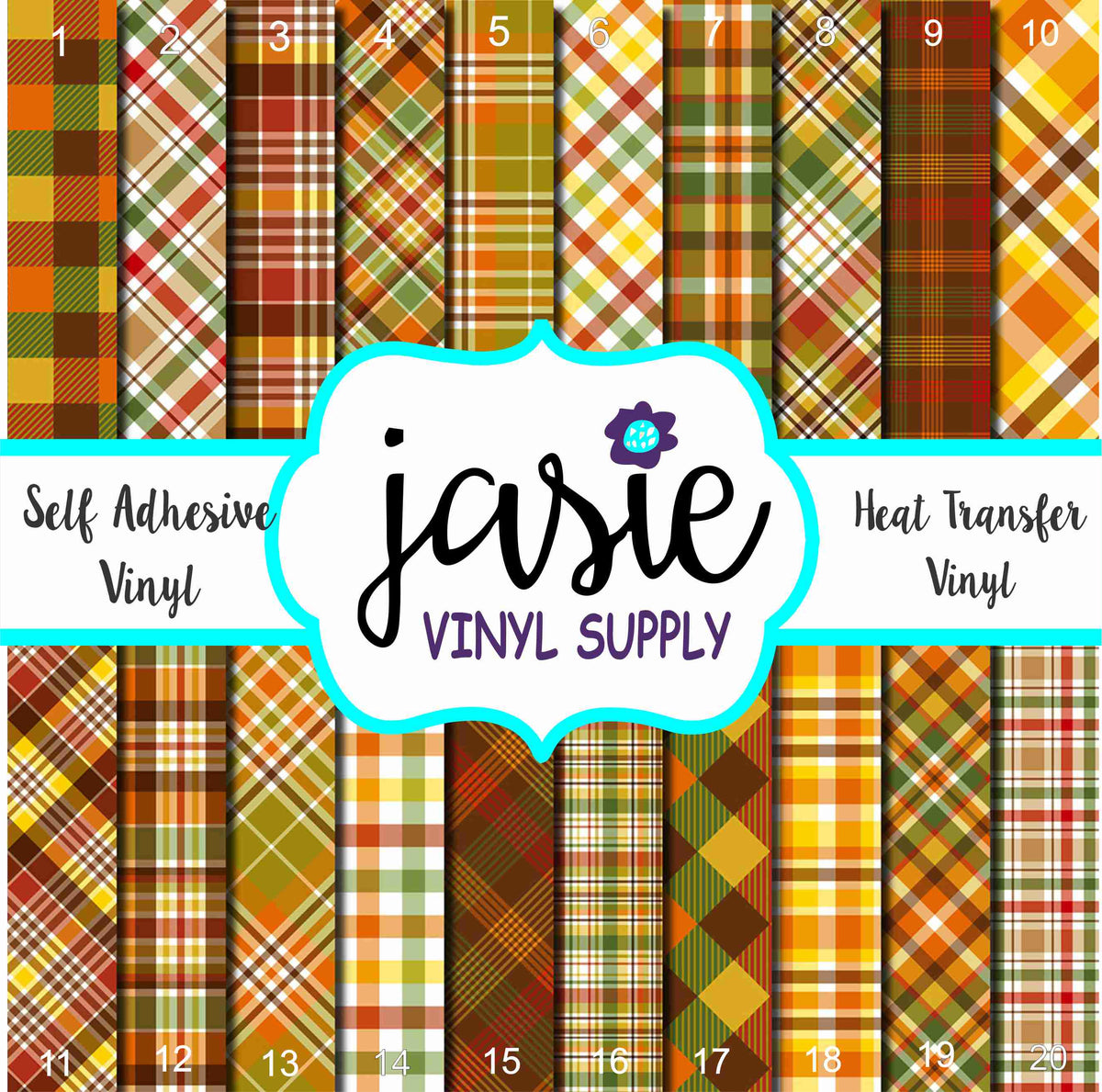 Fall Plaid Printed Vinyl