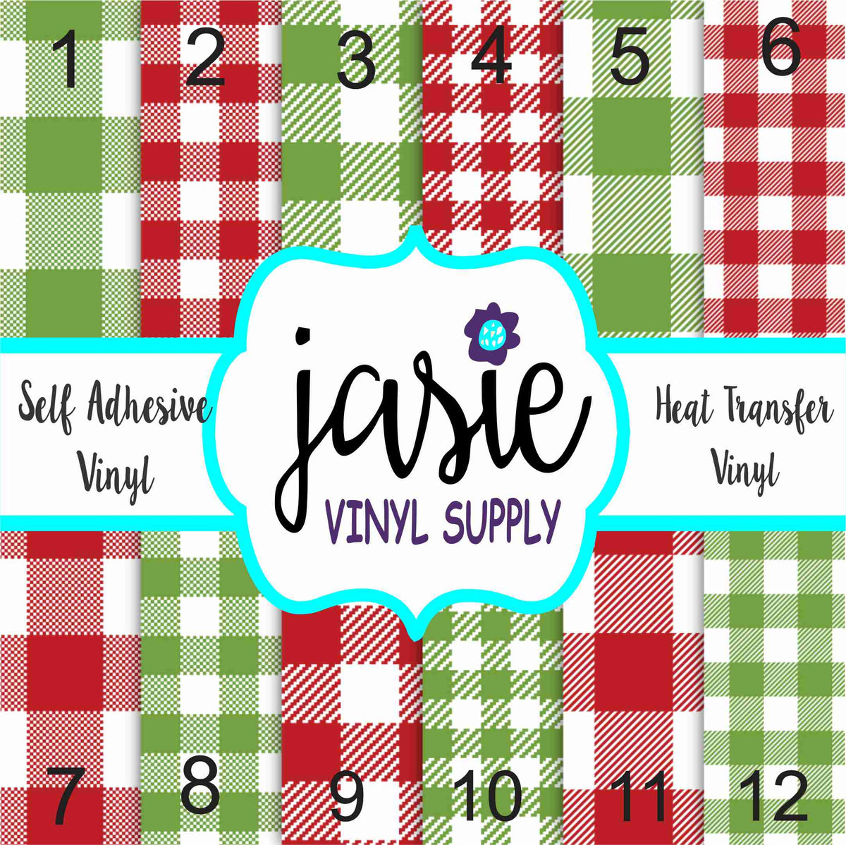Red, White, & Green Buffalo Plaid Printed Vinyl