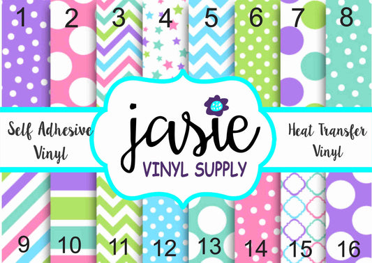 Bright Mixed Patterns Printed Vinyl