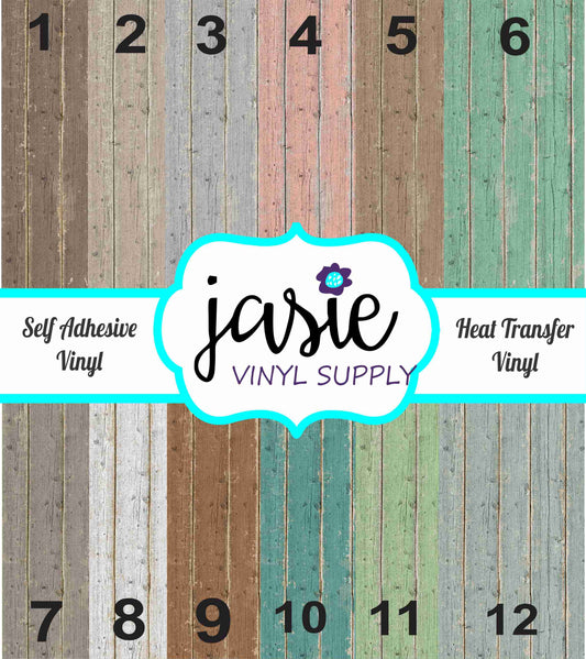 Distressed Colored Wood Printed Vinyl