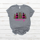 Pink Leopard Christmas Trees- Transfer