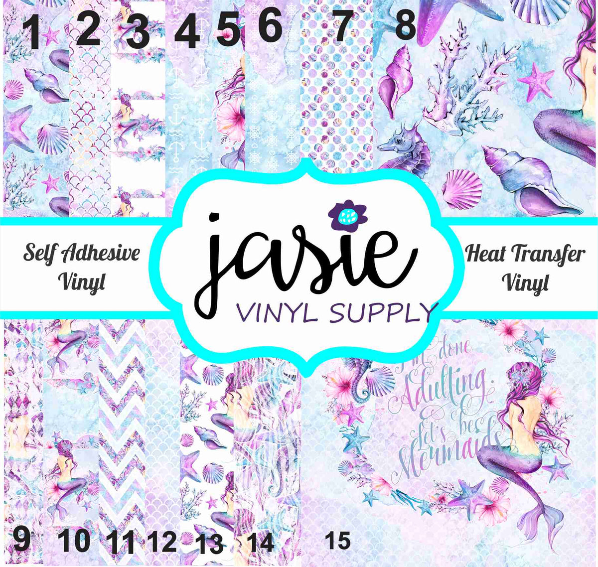 Purple Mermaids Printed Vinyl