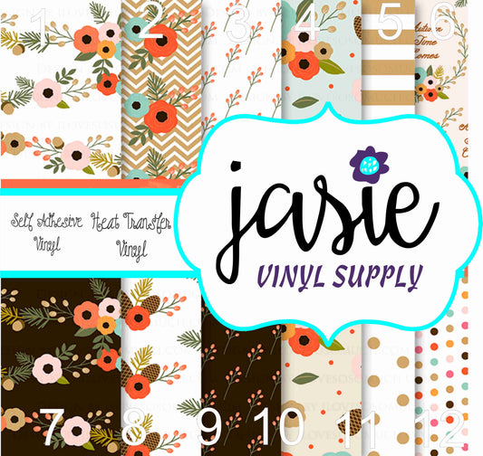 Autum Floral Printed Vinyl