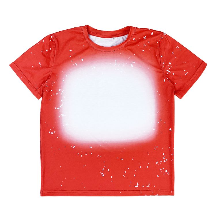 Polyester Bleach T-Shirt - Red