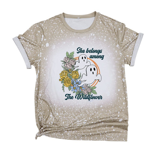 Polyester Bleach T-Shirt - Sand