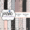 Wisp of Pink and Black Printed Vinyl