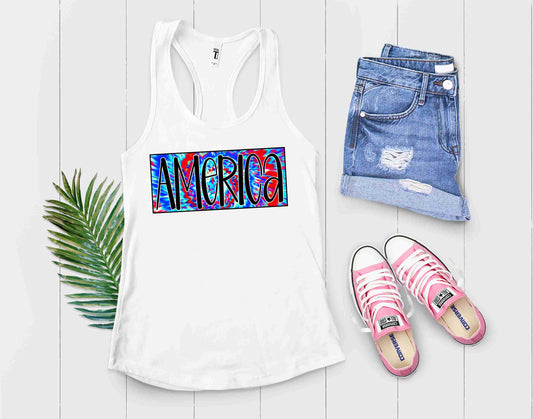 America Tie Dye-  Transfer