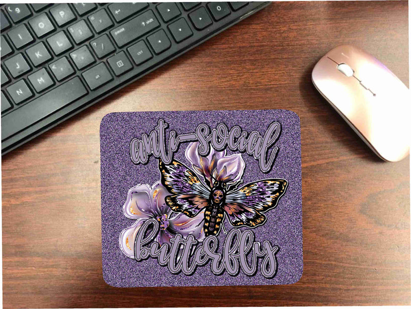 Anti-Social Butterfly Mouse Pad