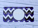 License Plate-Black/Royal Blue Chevron Print