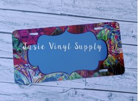 License Plate-Bright Crazy Blue Center