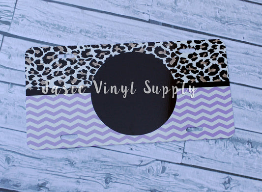 License Plate-Cheetah /Chevron Split