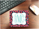 Coral & Teal Leopard Mouse Pad