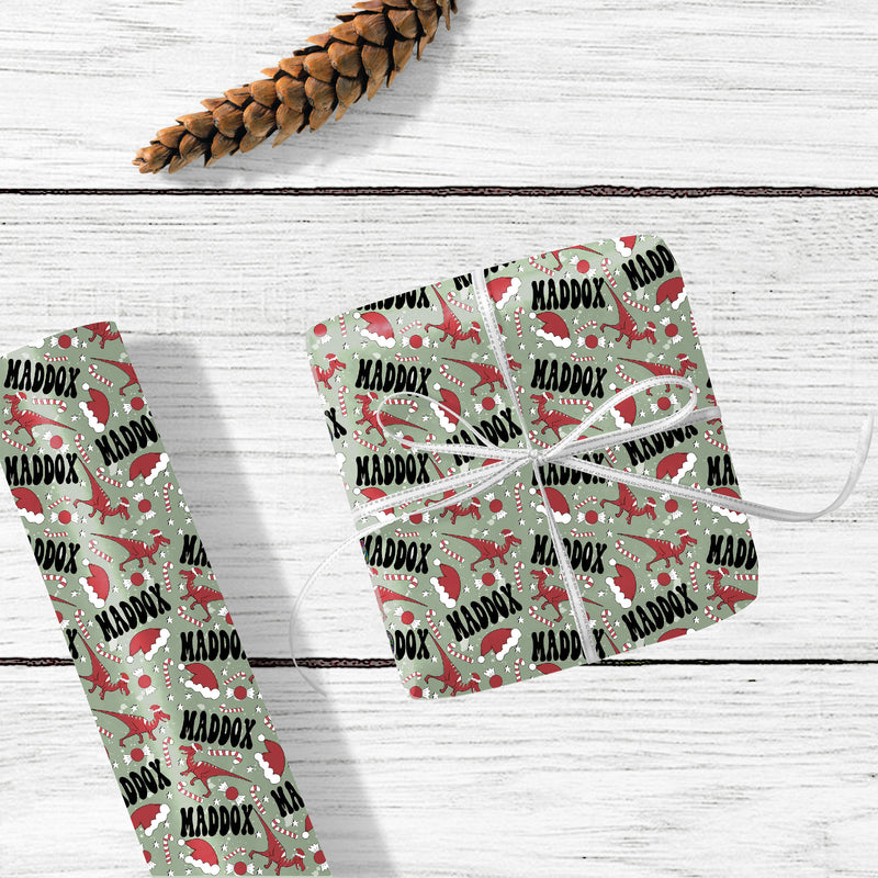 Dino Christmas Wrapping Paper