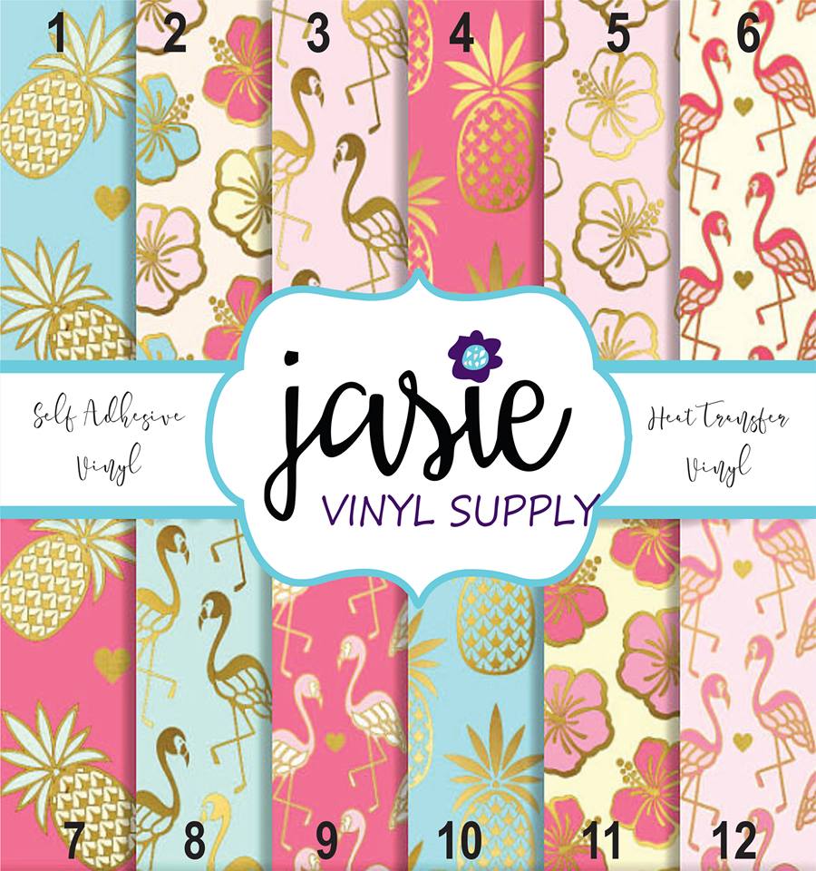 Pineapple & Flamingo Printed Vinyl