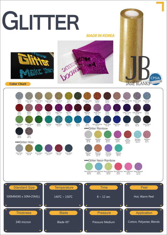 JVS Glitter HTV - 19in x 1yd