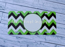 License Plate-Black/Green Chevron