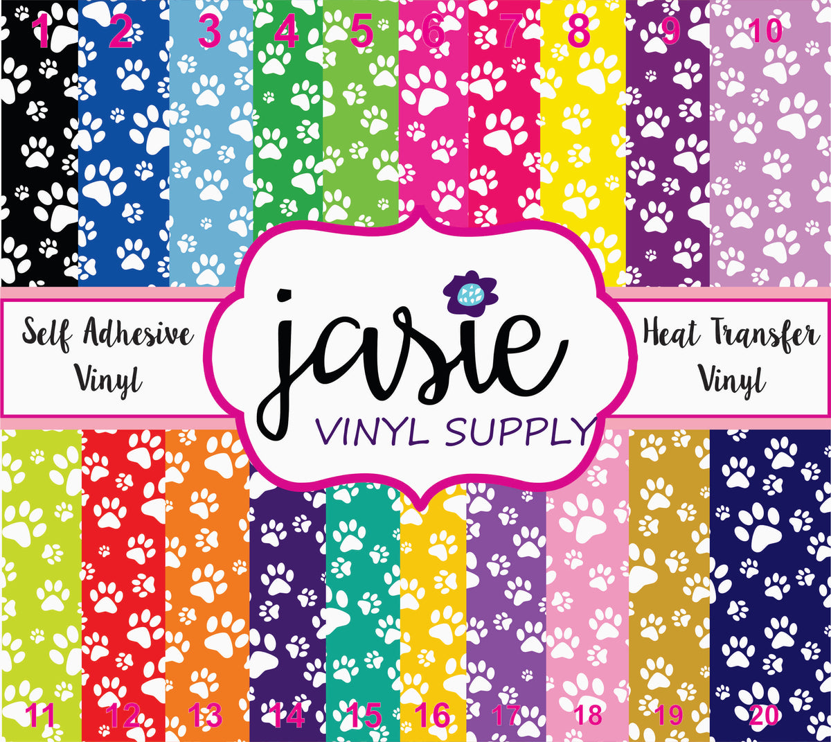 Dog Paws Printed Vinyl