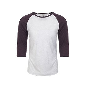 Unisex Raglan - Heather White/Purple
