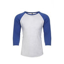 Unisex Raglan - Heather White/Royal