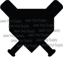 Acrylic - Home Plate with Bats Keychain