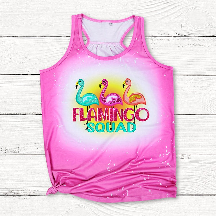 Polyester Bleach Tank Top - Rose Pink