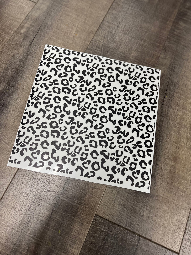 Black Leopard Adhesive Clear Vinyl