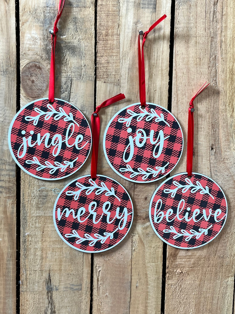 Buffalo Plaid Christmas Ornaments