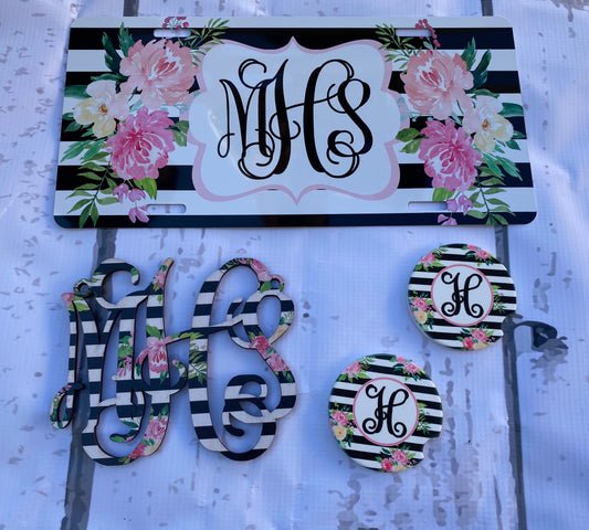Striped Floral - Car Kit
