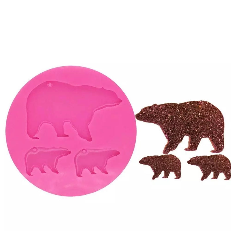 Bear family silicone mold