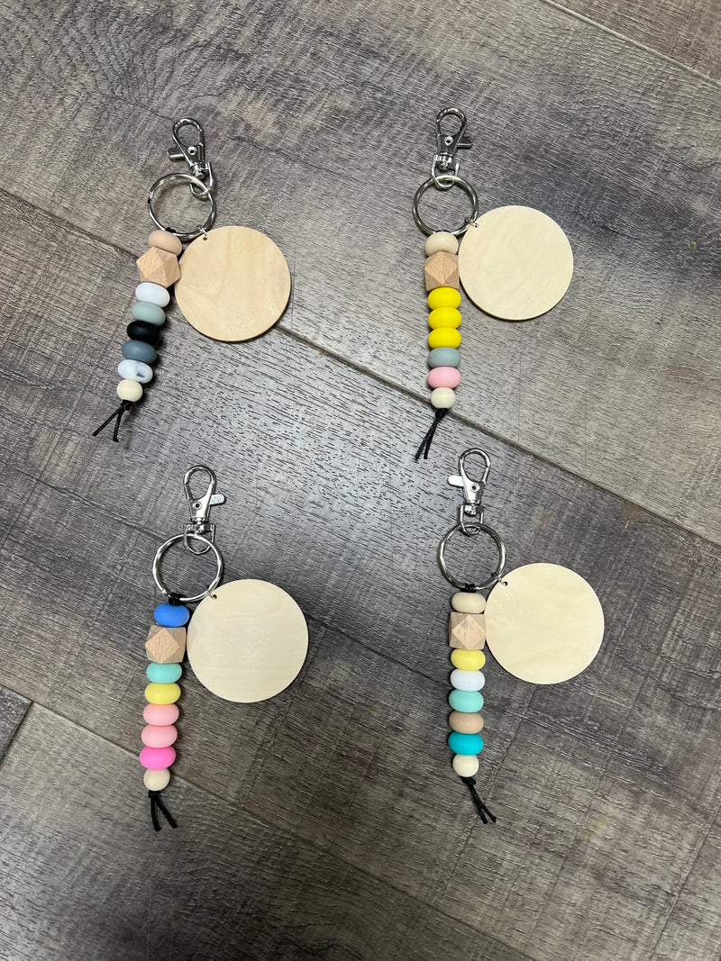 Bead Stacked Silicone Keychain