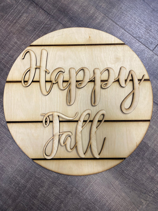 Wood Shape- Happy Fall / Shiplap
