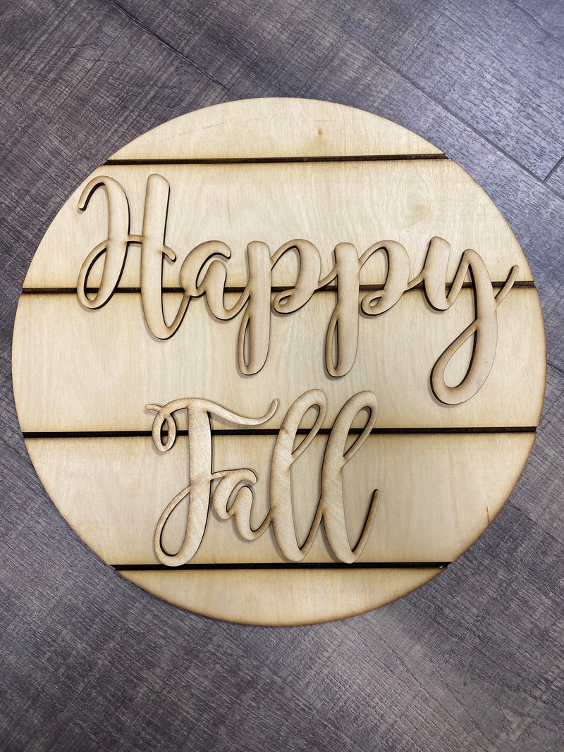 Wood Shape- Happy Fall / Shiplap