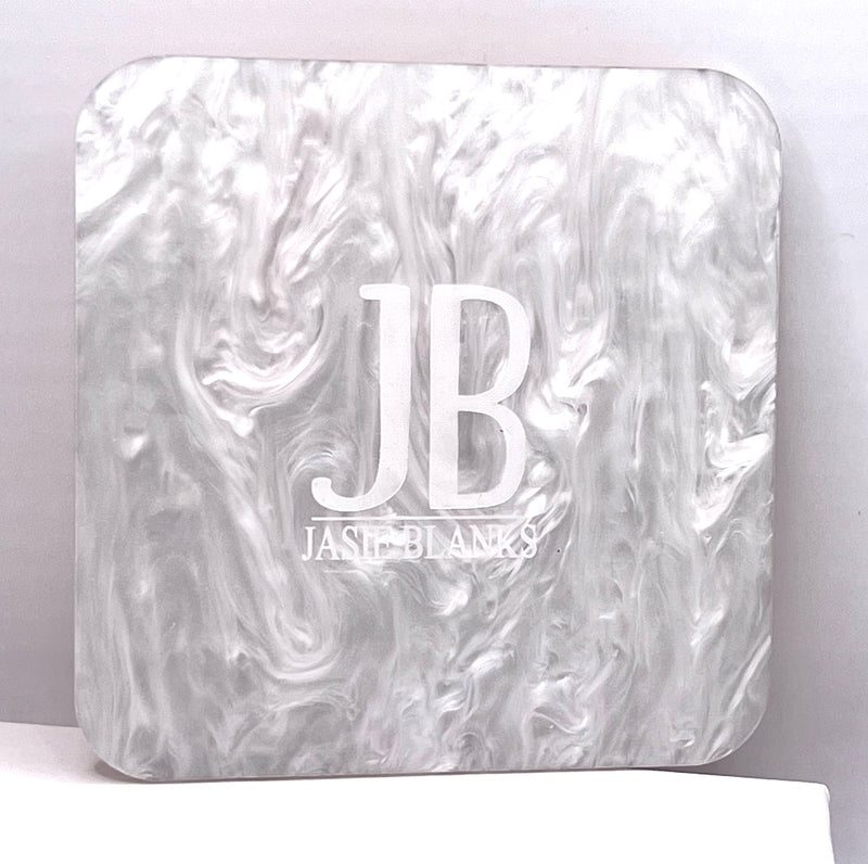 1/8" White Pearlescent Marble Acrylic Sheet
