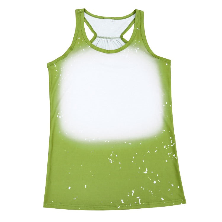 Polyester Bleach Tank Top - Olive Green