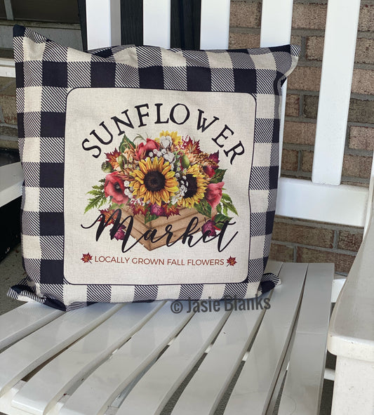 Sublimation Plaid Pillow Case - Black