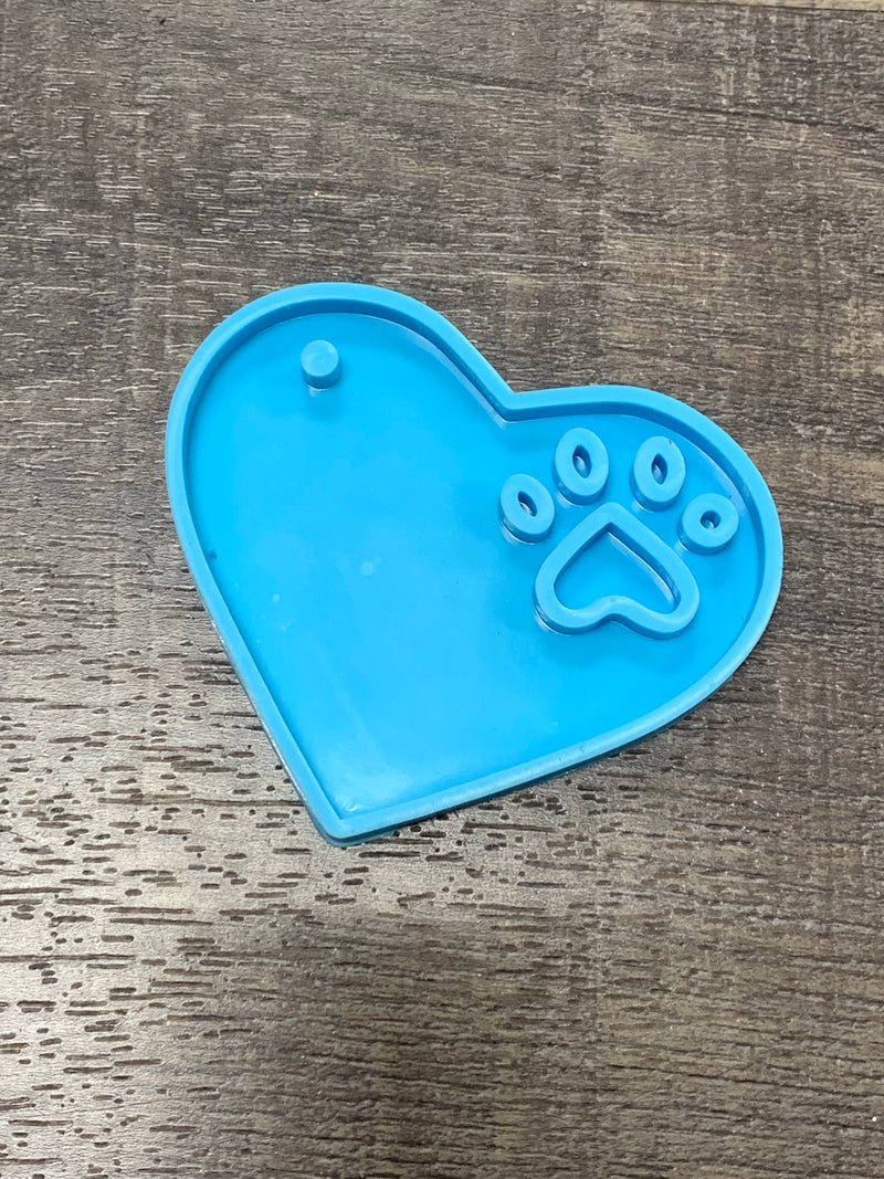 Paw inside heart Silicone Mold