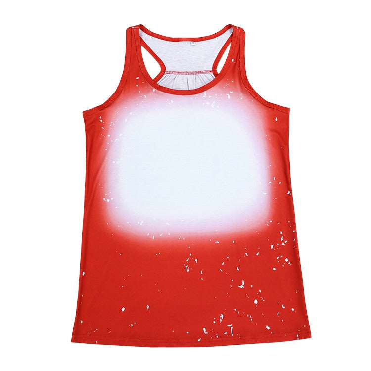 Polyester Bleach Tank Top - Red