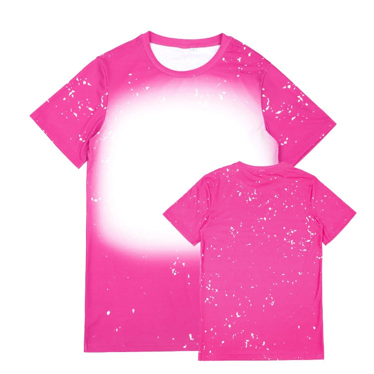 Polyester Bleach T-Shirt - Rose Pink