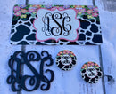 Cow Print Floral - Car Kit