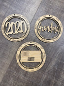 Wood Christmas Ornament 4in