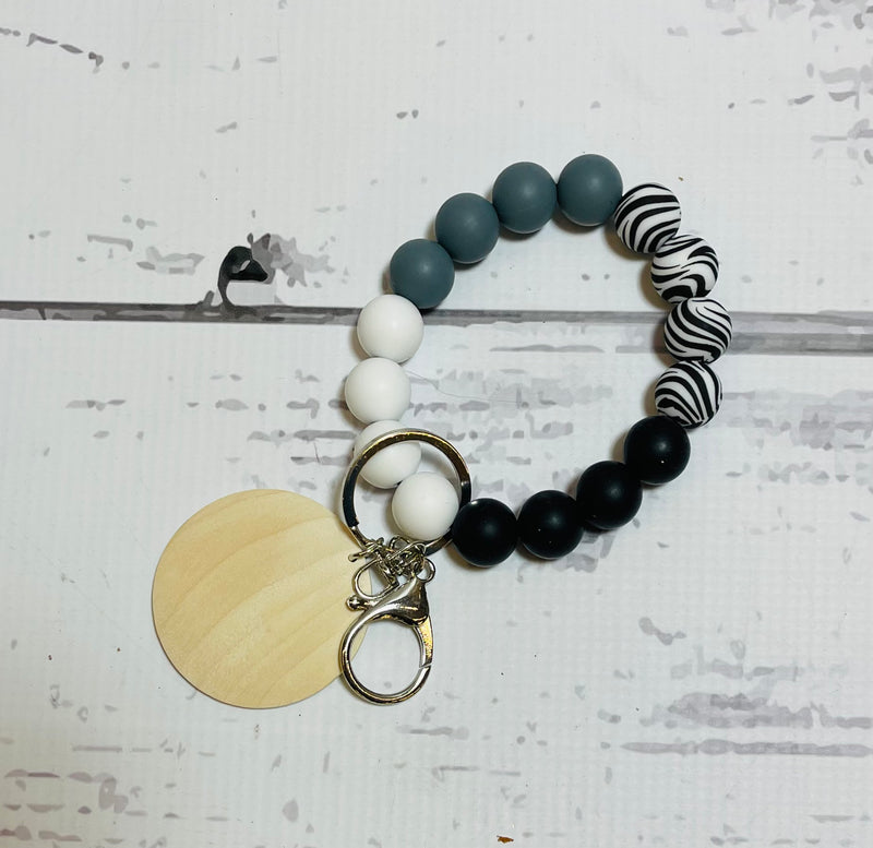Zebra Silicone Bead Bracelet