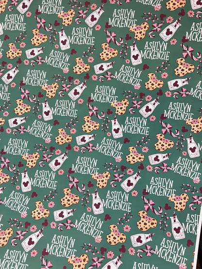 Milk & Cookies with Bow Wrapping Paper