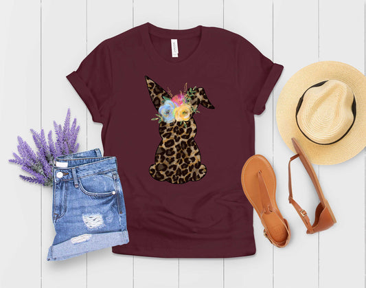 Leopard Bunny With Floral Transfer
