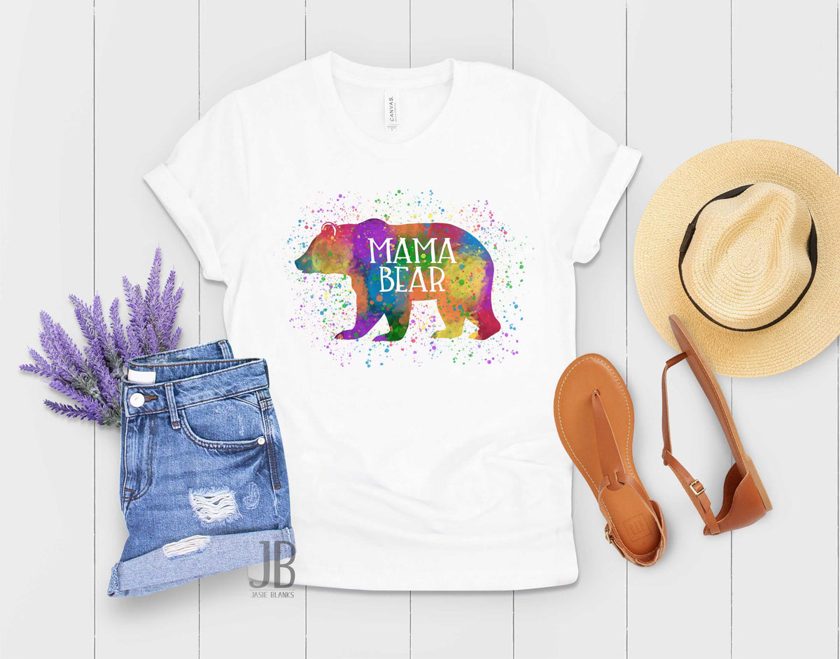 Mama Bear Watercolor-  Transfer
