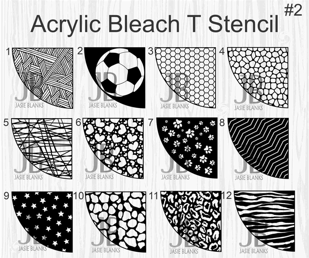 Acrylic Bleach T Stencil #2