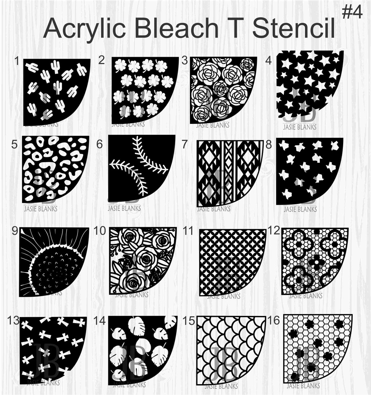 Acrylic Bleach T Stencil #4