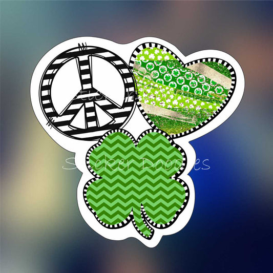 peace love clover - Sticker