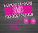 Pink Glitter Leopard Car Kit