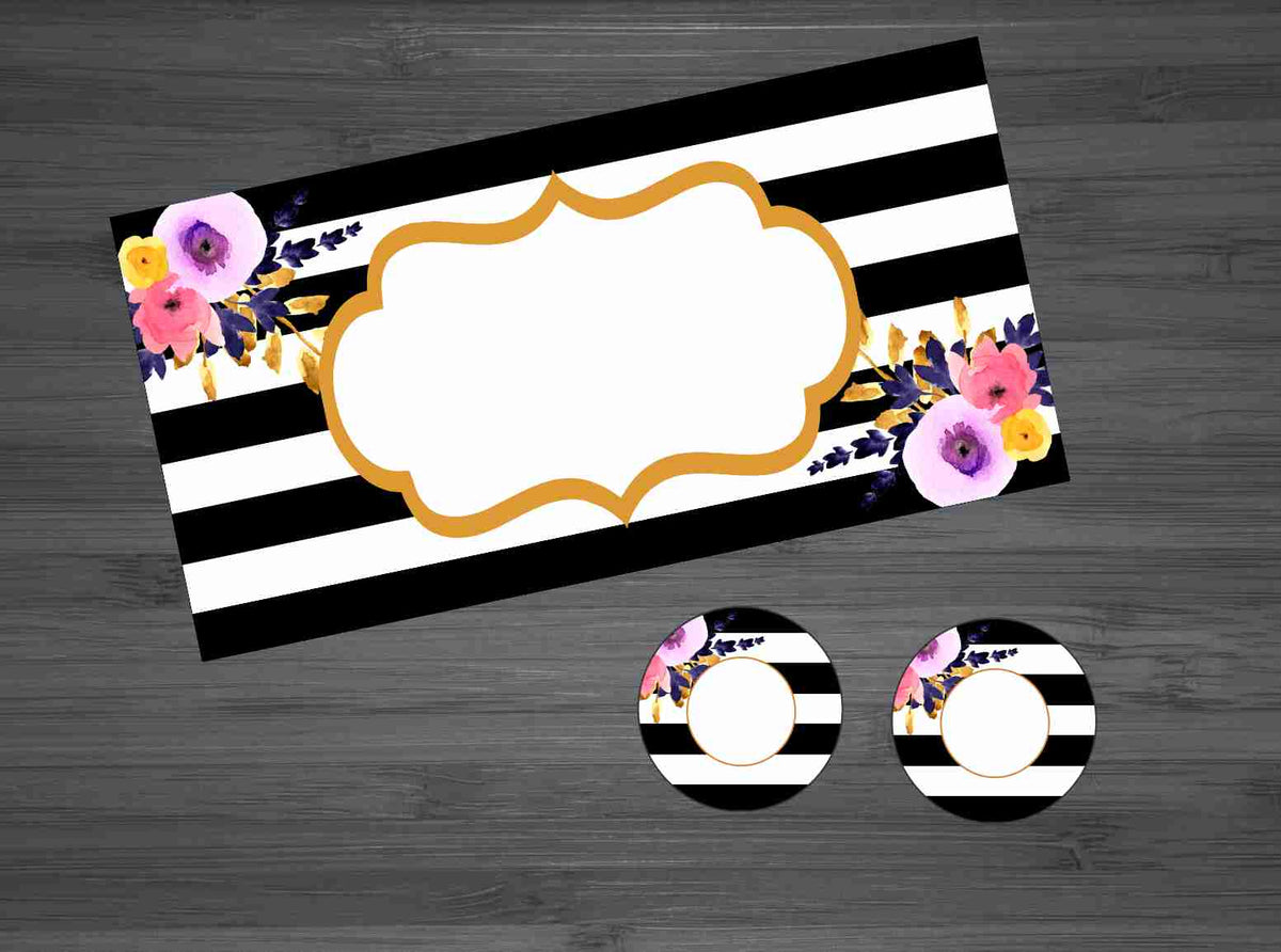 Striped Floral #4 Car Kit