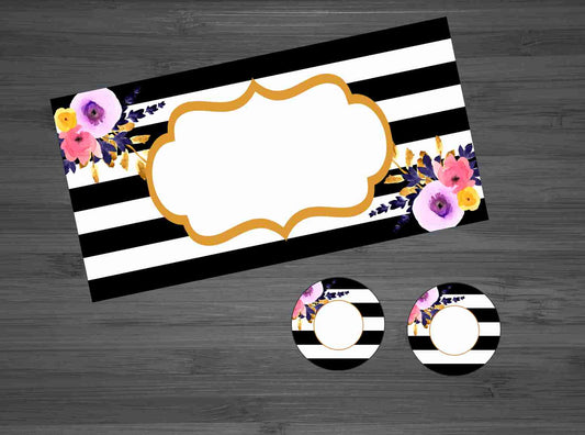 Striped Floral #4 Car Kit